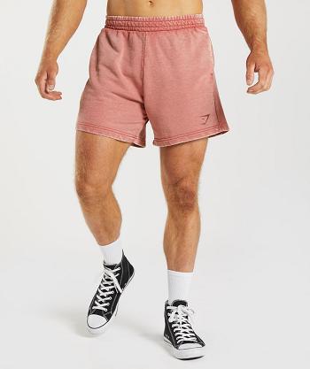 Pánské Šortky Gymshark Power Washed 5" Růžové Hnědé | CZ 2923QMA